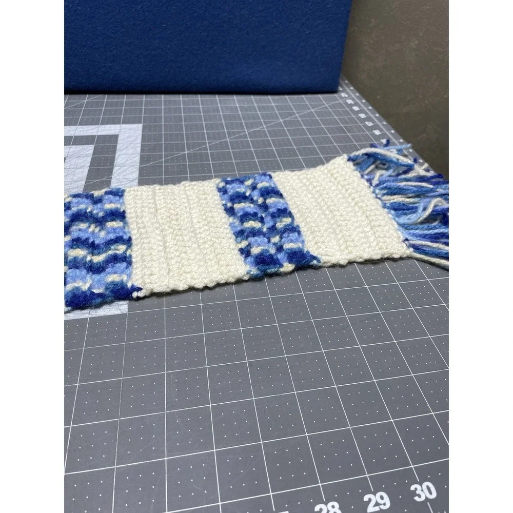 Crochet‎ Blue White Variegated Hat 22